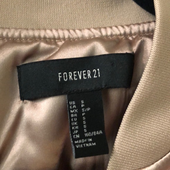 F21 GOLD BOMBER JACKET - Picture 3 of 4